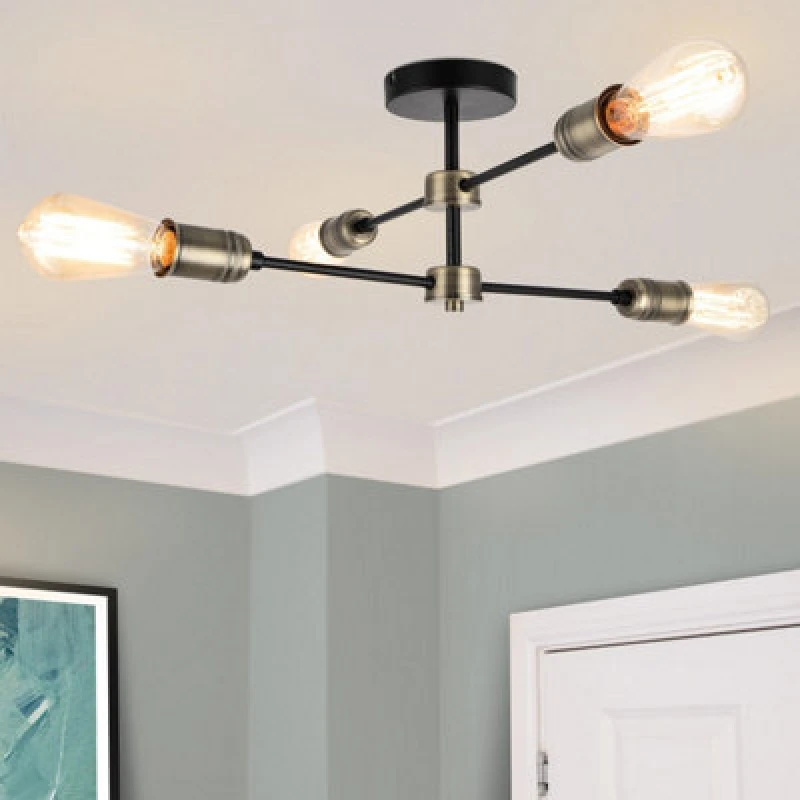 Image of Cosylyte Linton 4 Light Modern Antique Brass Adjustable Ceiling Light