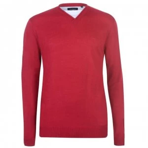Image of Pierre Cardin Mock Tee Neck Knit Mens - Berry