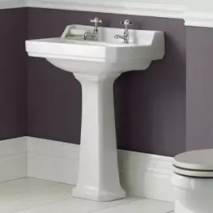 Image of Richmond Basin and Comfort Height Full Pedestal 560mm Wide - 2 Tap Hole - Hudson Reed