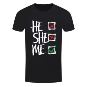 Image of Grindstore Mens He She Me T-Shirt (L) (Black/White)