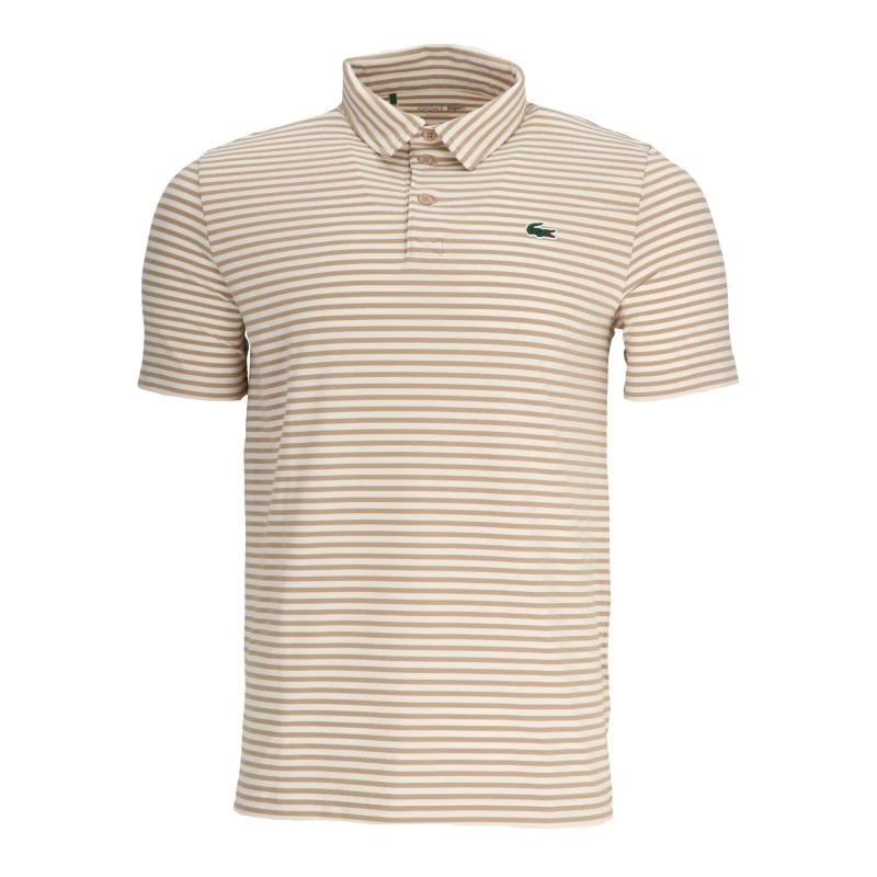Image of Lacoste Mens Short-Sleeve Performance Polo Shirt Vien/White male S