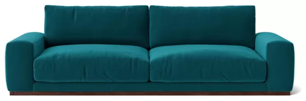 image of Swoon Denver Velvet 4 Seater Sofa- Kingfisher Blue