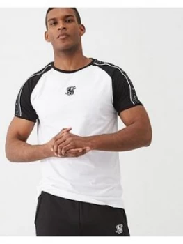 image of SikSilk Raglan Straight Hem T-Shirt - White