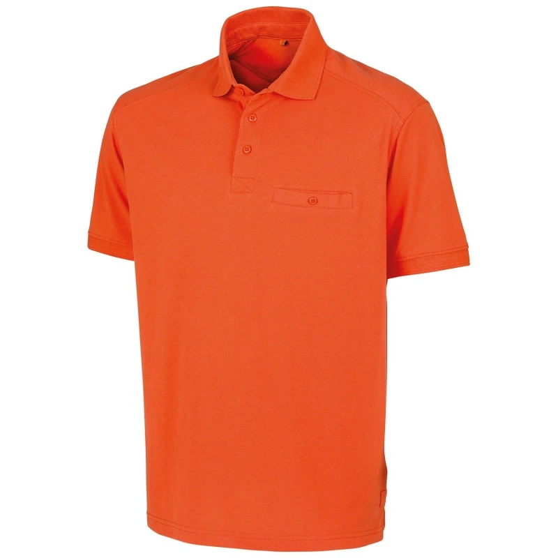 Image of Result Result Men Apex Pique Polo Shirt in Orange Size: X-Small Orange XS Male 5063470769247