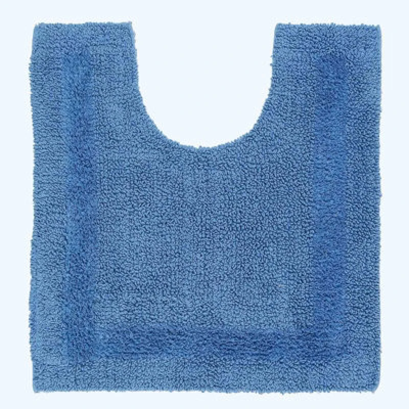 Image of Homescapes Luxury Reversible Cotton Pedestal Mat - Cobalt