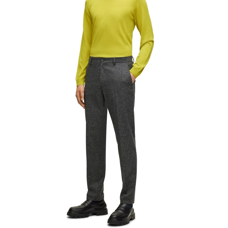 Image of Boss Mens H Genius Slim Fit Trousers Open Grey male 28W R