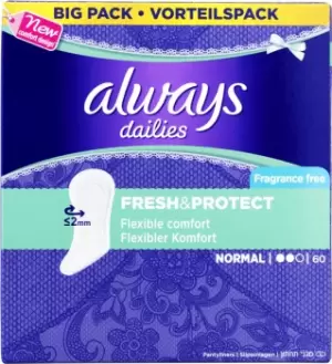 image of Always Dailies Fresh & Protect Pantyliners Normal 60 pcs