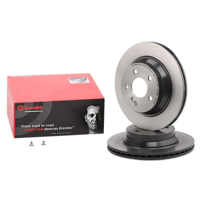 Image of BREMBO 09.A358.11 Brake disc internally vented, Coated, High-carbon, with bolts/screws Brake Disc (82)