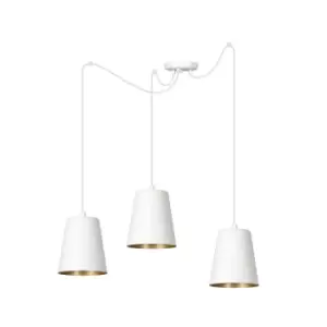 Image of Link White/Gold Cluster Pendant Ceiling Light 3x E27