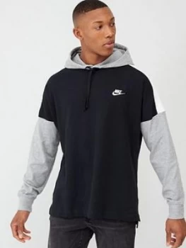 image of Nike Overhead Jersey Hoodie - Black/Grey