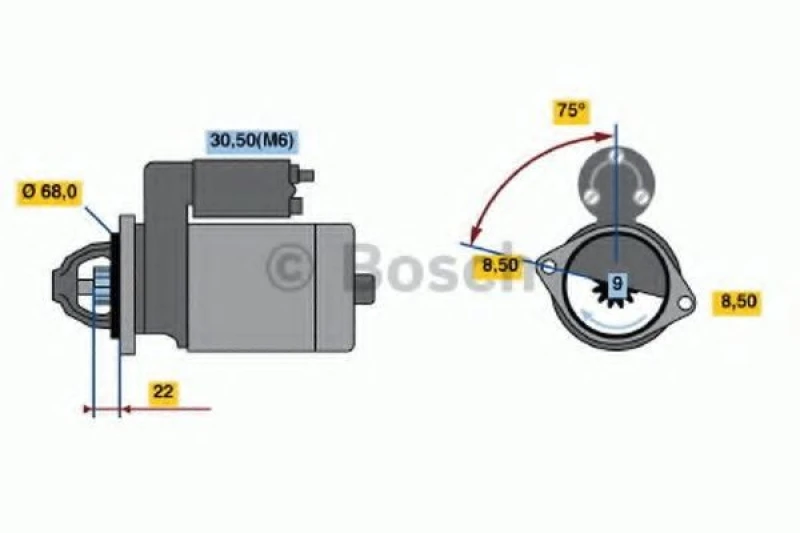 Image of Starter motor Bosch 0 986 020 870