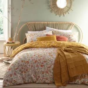 Image of Ditsy Floral Duvet Cover Set Ochre, Ochre / Double