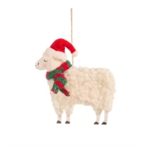 image of Festive Sheep Hanging Decoration