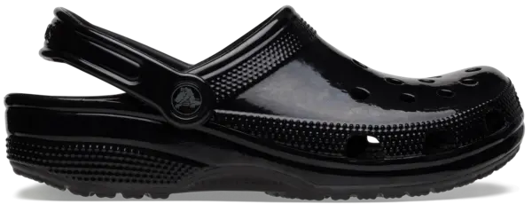 Image of Crocs Unisex Classic High Shine Clogs Black W4/M3