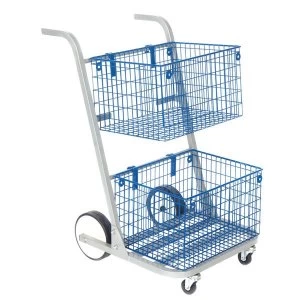 image of Medium Capacity Mail Trolley with upto 50KG Capacity GreyBlue