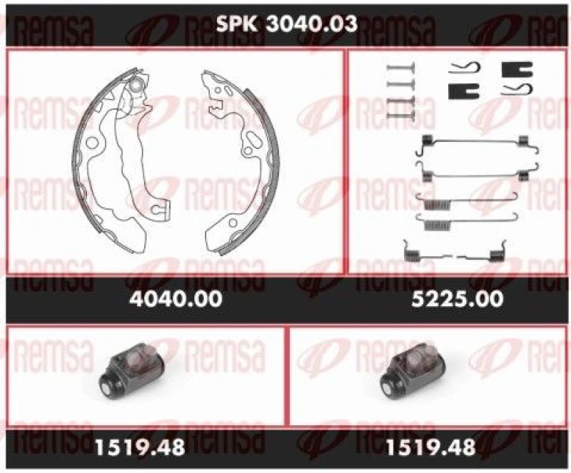 Image of REMSA Drum brake kit REMSA SPK 3040.03