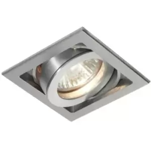 Image of Single Square Adjustable Head Ceiling Spotlight Aluminium GU10 50W Box Downlight