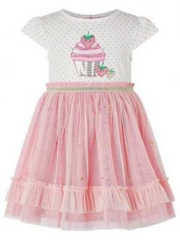 Monsoon Baby Girls Nessie Strawberry Disco Dress - Pink, Size 12-18 Months