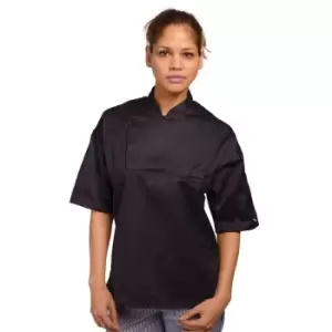 Image of AFD Mens Short Sleeve Chefs Tunic (L) (Black)