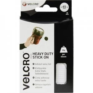 image of VELCRO VEL-EC60249 Hook-and-loop stick-on dots stick-on Hook and loop pad, Heavy duty (Ø) 45mm White 6 Pair