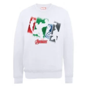 Image of Marvel Avengers Assemble Team Punch Out Sweatshirt - White - L