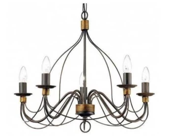 Image of Corte 8 Light Chandelier Rust Brown Finish, E14