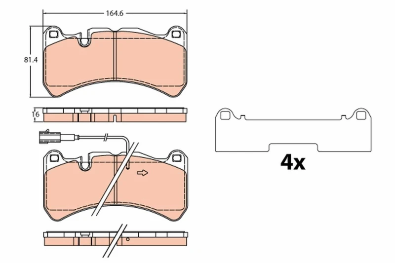 Image of Brake pad set TRW GDB2306