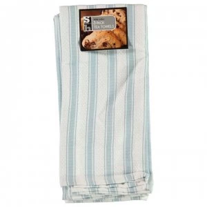 image of Daily Dining 3 Pack Lux Tea Towels - Aqua