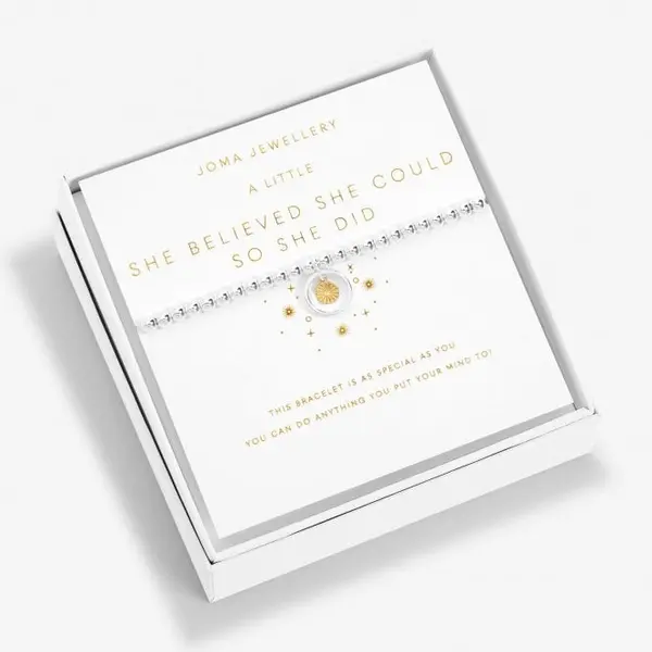 Image of She Believed She Could So She Did Silver Gold Plated 17.5cm Bracelet 6843