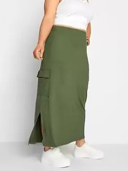 Image of Yours Maxi V/e Cargo Skirt Khaki, Green, Size 18, Women