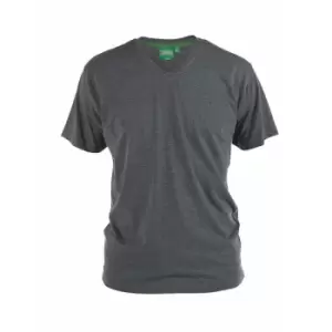 image of Duke Mens Signature-2 V-Neck T-Shirt (L) (Charcoal Melange)