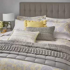 Image of Katie Piper Reset Floral Super Kingsize Duvet Cover Set, Yellow/Silver
