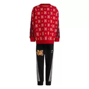 Image of adidas x Disney Mickey Mouse Jogger Tracksuit Kids - Better Scarlet / White / Bold