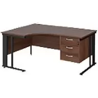 Image of Dams International Left Hand Ergonomic Desk MCM16ELP3KW 1,600 x 1,200 x 725 mm