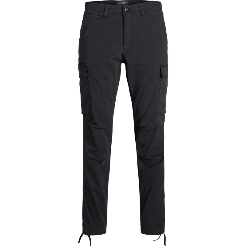 Image of Jack & Jones Black / Black Carrot Fit Cargo Trousers Black Male 34R 197564UK