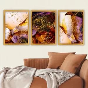 image of 3AC165 Multicolor Decorative Framed Painting (3 Pieces)