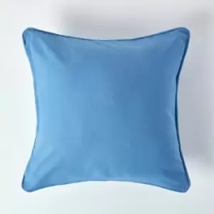Image of Cotton Plain Air Force Blue Cushion Cover, 30 x 30cm - Blue - Homescapes