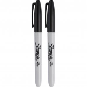 Image of Sharpie Fine Tip Permanent Marker Pen Black Pack of 2