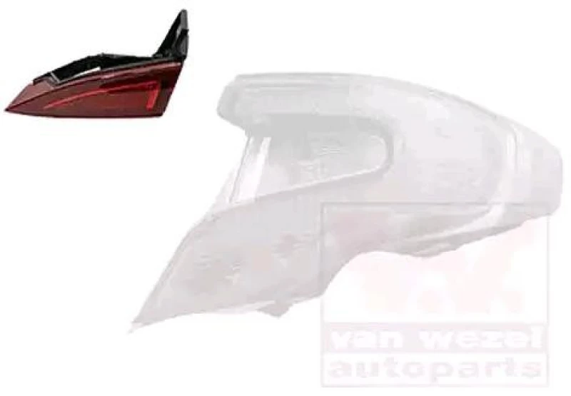 Image of VAN WEZEL 1717922 Rear light Inner Section, with bulb holder, Right Combination Rearlight (391)