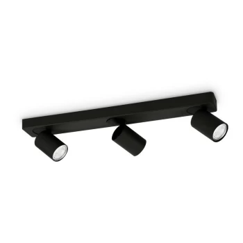 Image of Ideal Lux RUDY - Indoor 3 Lights Ceiling Spotlight Lamp Black, GU10
