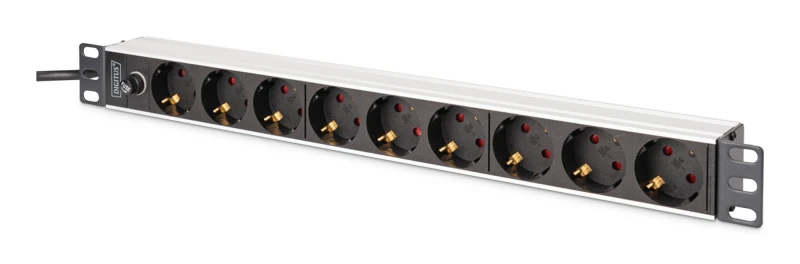 Image of Digitus DN-95437 power distribution unit (PDU) 9 AC outlet(s) 1U Black