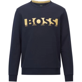 Image of Boss Salbo 1 Crew Sweater - Blue