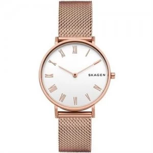 Image of Skagen Ladies Hald Rose Gold Plated Watch - SKW2714