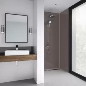 Image of Mermaid Acrylic Shower Wall Panel Coffee 2440mm x 1200mm x 4mm in Brown