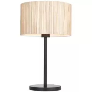 image of Endon Longshore Complete Table Lamp, Natural Seagrass, Matt Black