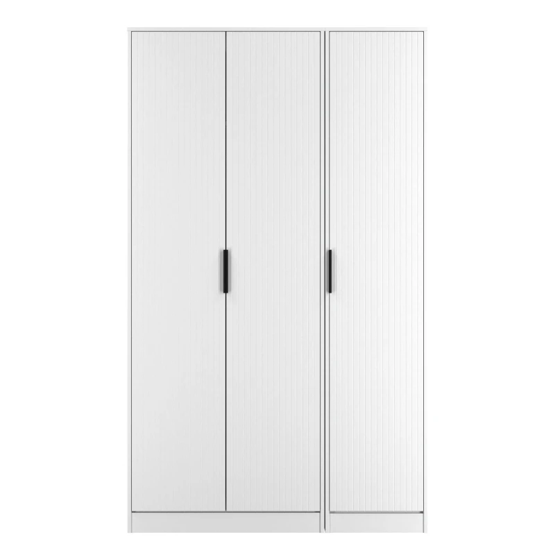 Image of Welcome Furniture Nashville Tall Triple Plain Wardrobe White Matt unisex XL