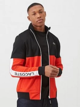 Lacoste Sports Colour Block Tech Side Logo Tracksuit Top - Red/Black, Size 8=3XL, Men