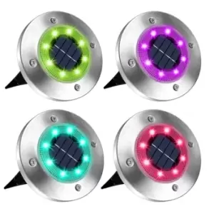 Image of Solar Outdoor Garden Decking Light IP65, RGB, Pack of 4