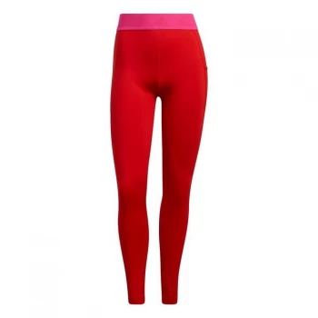 image of adidas Techfit Badge of Sport Tights Womens - Vivid Red / Team Real Magenta