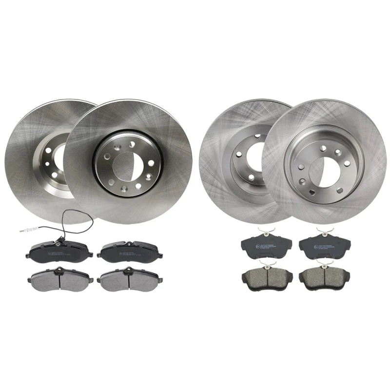 Image of RIDEX 3405B1752 Brake disc and pads set Front Axle, Brake Disc Type: Vented, incl. wear warning contact, with anti-squeak plate Brake Set,disc brakes